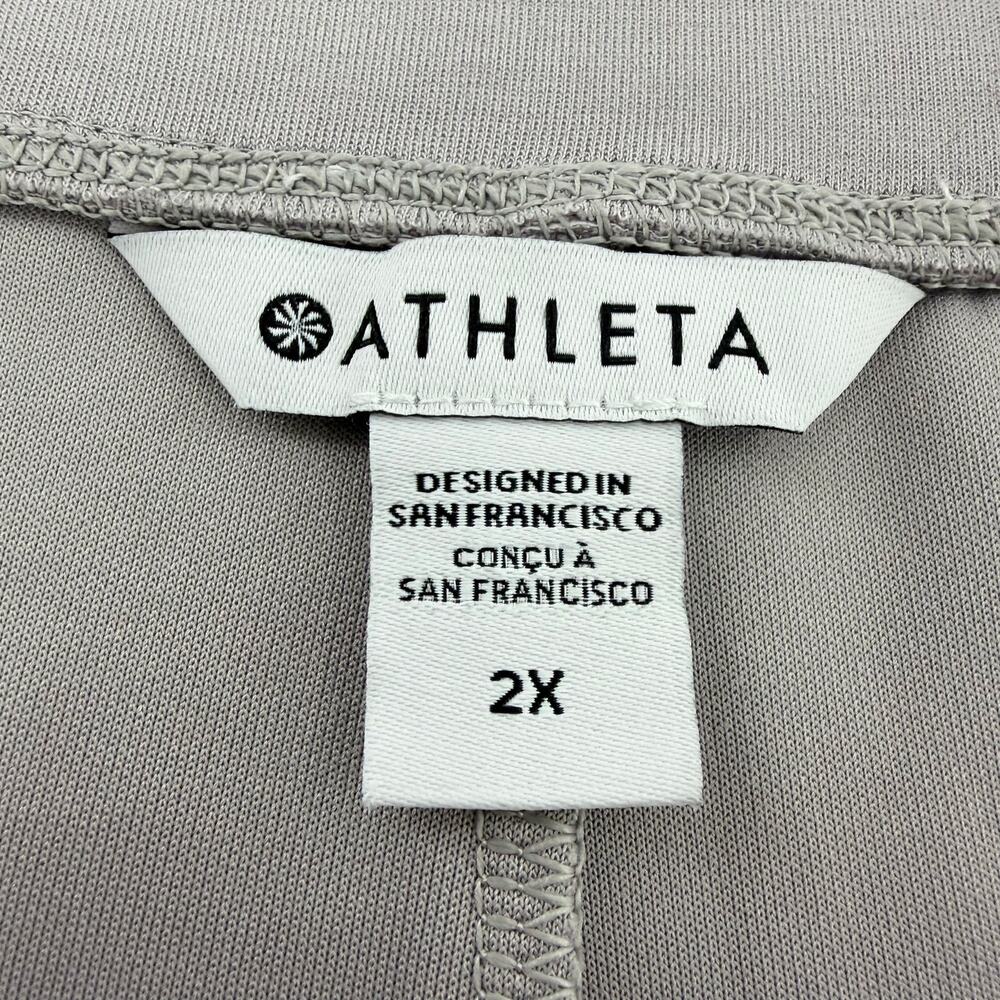 Athleta Seasoft Wide Leg Crop Pant 2X Plus Mauve Gray Pull On Pockets - Picture 9 of 9
